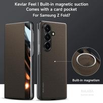 Samsung Galaxy Z Fold 8 Ultra 7 6 anglies pluošto rašto odinis Magsafe dėklas Verslo lango vaizdo atverčiamas dangtelis Galaxy Z Fold6 ruda