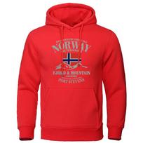 Norwegian fjord style high-quality hoodie, loose and casual hiking style, men's autumn street style hoodie, unisex loose-fitting clothing S red