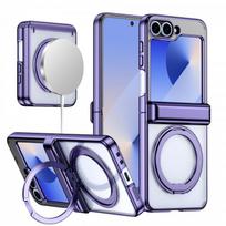 Galaxy Z Flip 8 6 7 FE Case With Integrated Screen Protector 360 Rotating Kickstand Magnetic Wireless Charging Compatible Samsung Galaxy Z Flip6 - Z Flip5 violetinė