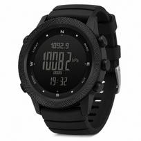 NORTH EDGE APACHE-46 Men's Digital Sports Watch Military Watch Compass Temperature Step Tracker Sports Tactical Survival Watch, Silicone Black, black