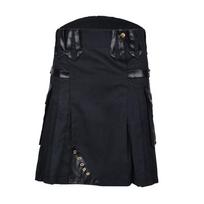Autentiškas viduramžių škotų vyriškas kiltas Retro Anglijos sijonas senoviniam cosplay M black