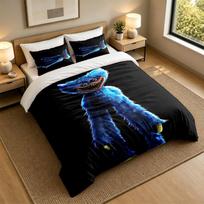 Soft Bedding Set Huggy Wuggy Pattern, 1 Duvet Cover plus 2 Pillowcases Stylish Bedroom Home Textile 140cmx200cm white