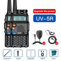 2PCS Baofeng Walkie Talkie UV 5R 5W Dual Band Ham Two Way Radio Vhf Uhf FM Radio Handheld Transceiver Hunting Portable Handheld