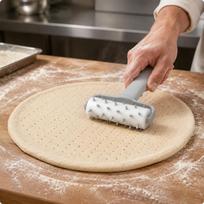 Pastry Perforating Roller Stainless Steel Pizza Docker Handheld Crust Plastic Handle black