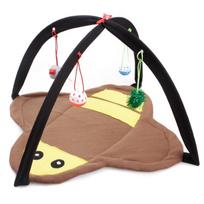 Portable Cat Tent Foldable Kitten Play Mat House - Funny Mobile Pet Activity Bed Toys for Cats black