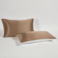 Set of Two 100% Mulberry Silk Pillowcases - Luxurious Solid Color for Skin & Hair Care 51*66CM (Single) gray