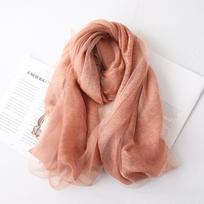VREOVOR High-end Korean Version Double-layer Mohair Wool Silk Scarf Mulberry with Cheongsam Shawl Summer Outside Fashion Trend 190-70cm