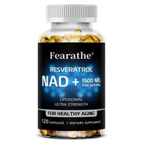 Fearathe Resveratrol NAD+ Supplement 1500mg Per Serving, Liposomal Ultra Strength, NAD+ 1200mg & Resveratrol 300mg, 120 Caps 120 Capsules