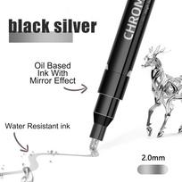 Xiaomi 5 colors Mirror Chrome Marker Paint Marker, DIY Silver Marker Pen Alcohol Paint for most surfaces, High-gloss display effects