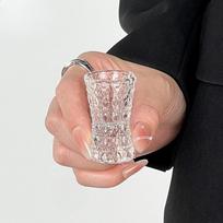 Luxury Thick Glass Shot Glasses Set Embossed Jewel Pattern Whiskey Vodka Espresso Cups for Home Bar Restaurant Use 5 1PC