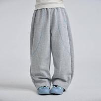 Kids Color Block Patchwork Loose Sports Sweatpants Unisex Children Casual Outdoor Pants 150cm pilka