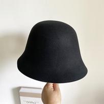 Japoniška grynos vilnos kibiro formos kepurė, moteriška žvejo kepurė, juoda ir balta kibiro formos kepurė, šilta M(56-58cm) juoda