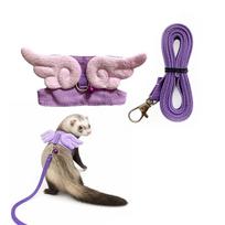 Cartoon Ferret Vest Harness with Wings Hamster Chest Strap  For Mice Guinea Pig violetinė