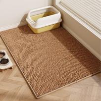 Modern Minimalist Pet Mat Cat Litter Box Feeding Area Non-Slip Durable Washable Floor Pad In Faux Sisal 100x120cm Abrasion Slip Resistant kupranugario ruda spalva