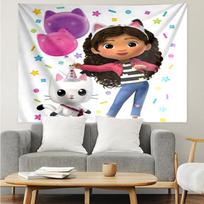 Gabby’s Dollhouse Print Tapestry, Backdrop, Easy Setup, Ideal for Bedroom, Office & Living Room, with Aesthetic Wall Hanging Decor. 150cmx200cm