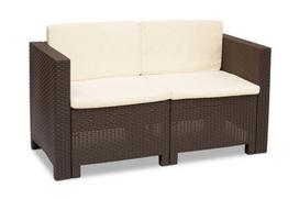 Dvivietė sintetinio ratano sofa Colorado rudos Bica