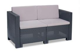 Dvivietė sintetinio ratano sofa Colorado antracito Bica