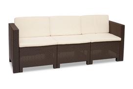 Trivietė sintetinio ratano sofa Colorado ruda Bica
