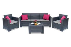 Antracito spalvos Bica sintetinio ratano baldai su triviete sofa  Nebraska Coffee 5