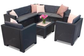 Sintetinio ratano kampinė sofa komplekte Colorado Corner 7 antracitas Bica