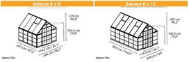 Šiltnamio prailginimo modulis Balance Palram - Canopia 2,44 x 1,20 m sidabrinis