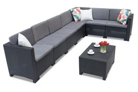 Sintetinio ratano kampinė sofa komplekte Colorado Corner Max 7 antracitinis Bica