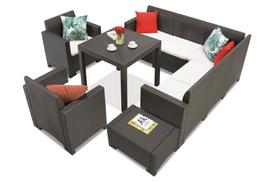 Sintetinio ratano komplektas su kampine sofa Dallas Nebraska Comida 7 brown