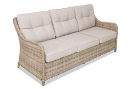 Sintetinio ratano trivietė sofa Toledo rudos spalvos Garden Point