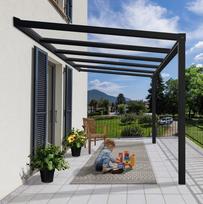 Aliuminio terasos stogelis Stokholmas Palram - Canopia 3,4 x 3,7 m pilka