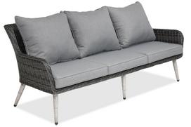 Sintetinio ratano trivietė lauko sofa Bilbao antracito spalvos Garden Point