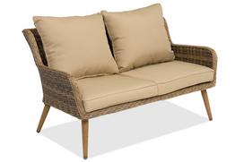 Sintetinio ratano dvivietė lauko sofa Bilbao rudos spalvos Garden Point