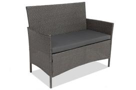 Sintetinio ratano dvivietė sofa Calabria Premium antracito spalvos Garden Point