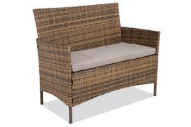 Sintetinio ratano dvivietė sofa Calabria Premium rudos spalvos Garden Point