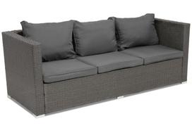Sintetinio ratano trivietė sofa Roma antracito spalvos Garden Point