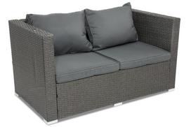 Sintetinio ratano trivietė sofa Roma antracito spalvos Garden Point
