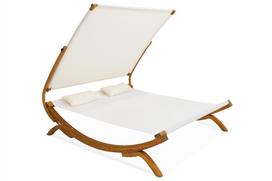 Dvivietė Garden Point lauko sofa Fiji, baltos spalvos