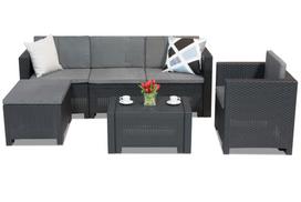 Sintetinio ratano poilsio baldų komplektas Colorado Relax Corner 5 antracito spalvos Bica