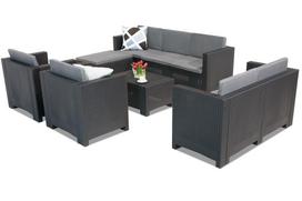 Sintetinio ratano poilsio baldų komplektas Colorado Relax Corner 8 antracito Bica