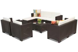 Sintetinio ratano poilsio baldai Colorado Relax Corner 8 rudos spalvos Bica