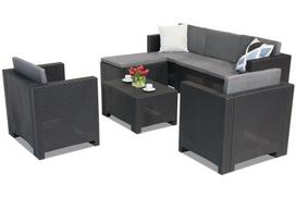 Sintetinio ratano poilsio baldų komplektas Colorado Relax Corner 6 antracito Bica