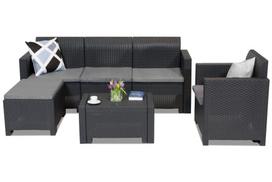 Sintetinio ratano poilsio baldų komplektas Nebraska Relax Corner 5 antracito Bica