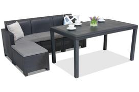 Sintetinio ratano poilsio baldų komplektas Nebraska Relax Corner 4 antracito spalvos Bica