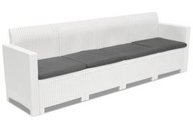 Keturvietė sintetinio ratano sofa Nebraska balta Bica