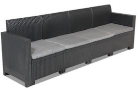 Keturvietė sintetinio ratano sofa Nebraska Antracito Bica