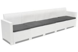 Penkiavietė sintetinio ratano sofa Nebraska balta Bica