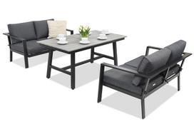 Aliuminio lauko baldai Sydney Apetito Comfort 4 Garden Point antracito spalvos