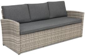 Sintetinio ratano trivietė sofa Monaco Garden Point šviesiai pilka