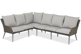 Sintetinio ratano Garden Point kampinė sofa terasai Bilbao, pilka