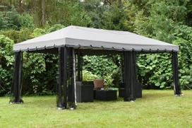 Garden Point pilkos spalvos lauko paviljonas su tinkleliu nuo uodų Valencia 3x6 m