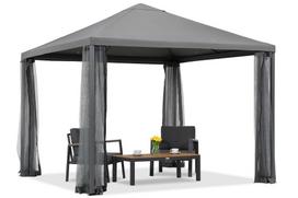 Antracito spalvos sodo paviljonas su tinkleliu nuo uodų Madrid 3 x 3 m Garden Point